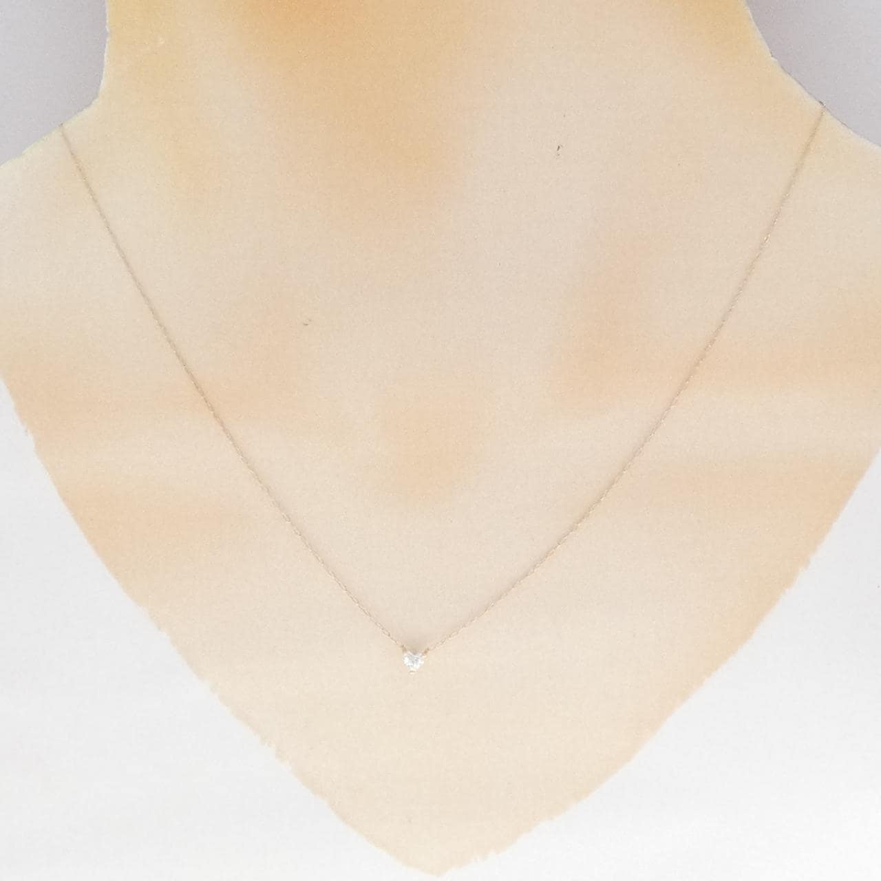 K18PG ハート ダイヤモンド ネックレス 0.12CT