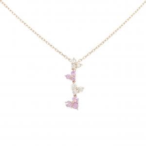 K18PG ハート サファイヤ ネックレス