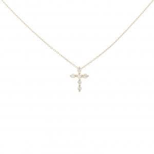 K18YG クロス ダイヤモンド ネックレス 0.09CT