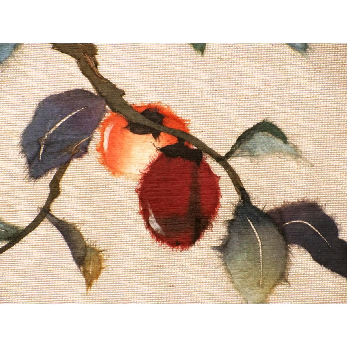 名古屋帯　紬織　和紙ちぎり絵