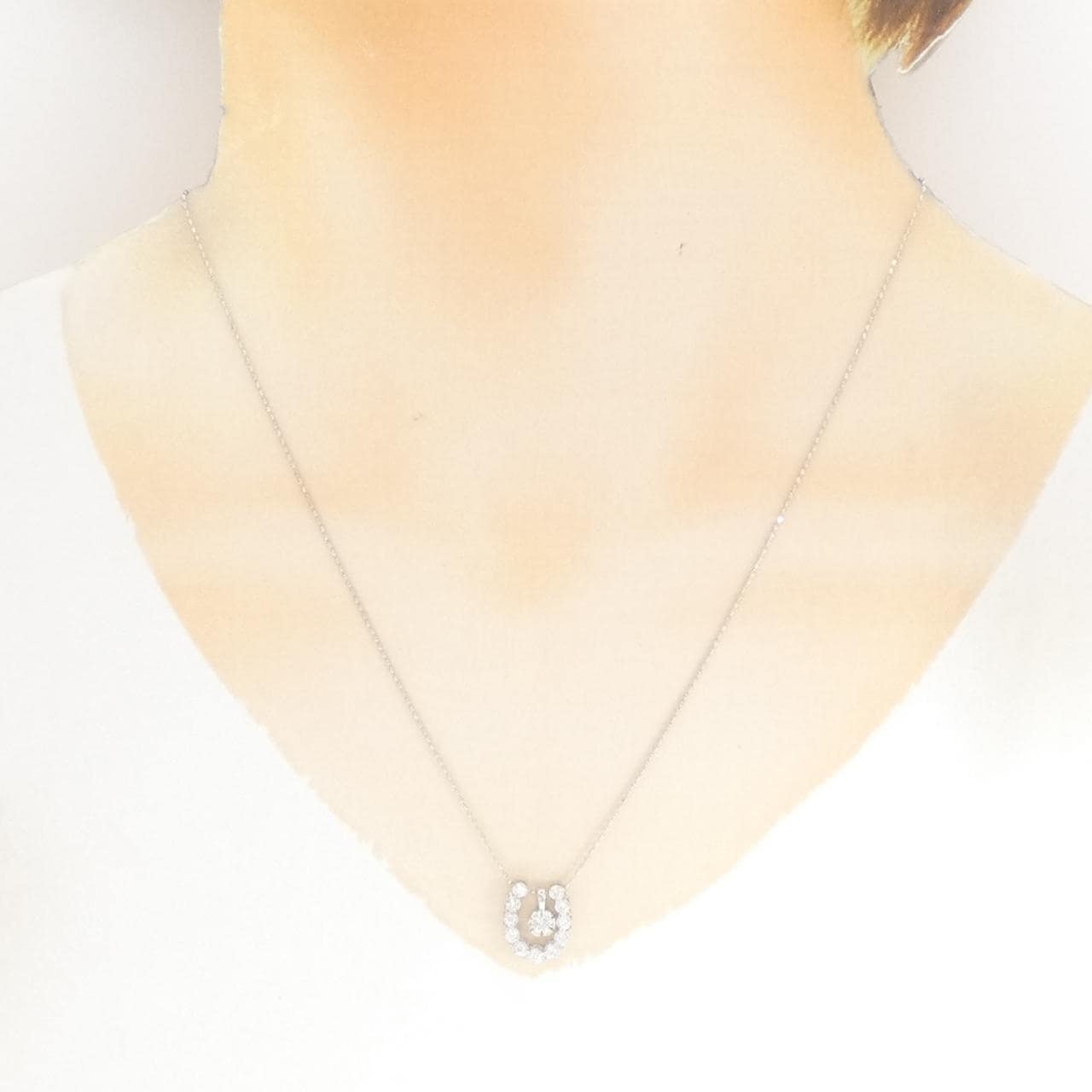 K18WG 2WAY ダイヤモンド ネックレス 0.08CT
