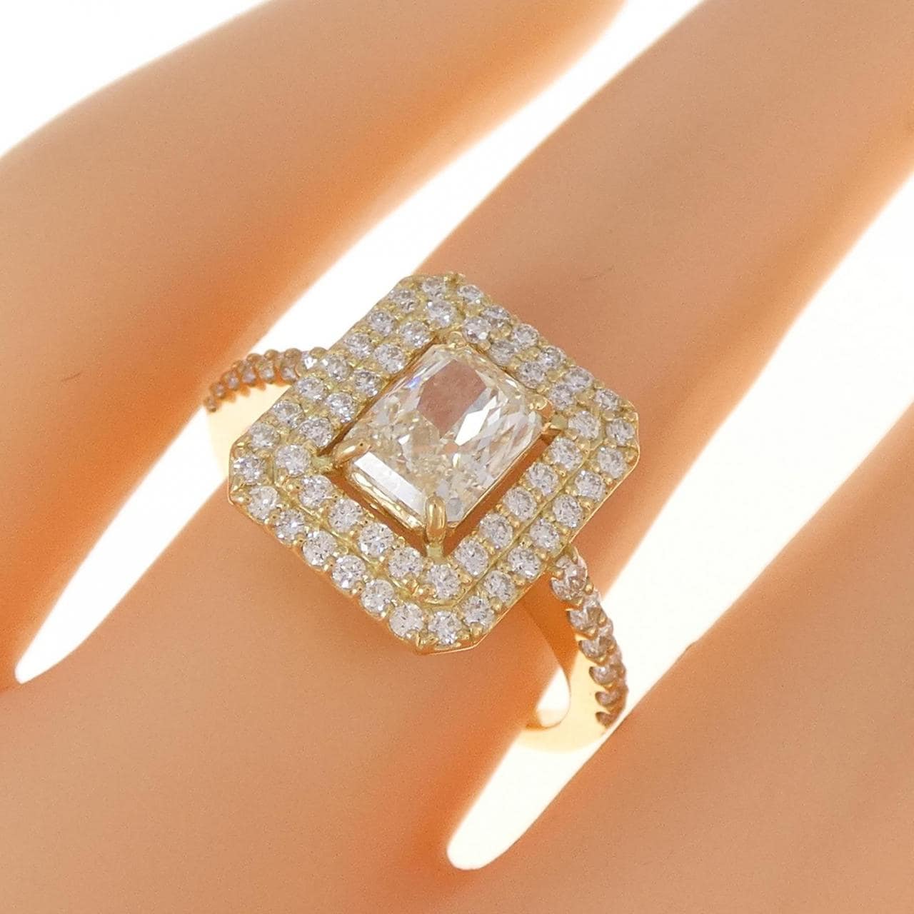 [Remake] K18YG Diamond Ring 1.01CT M IF Fancy Cut