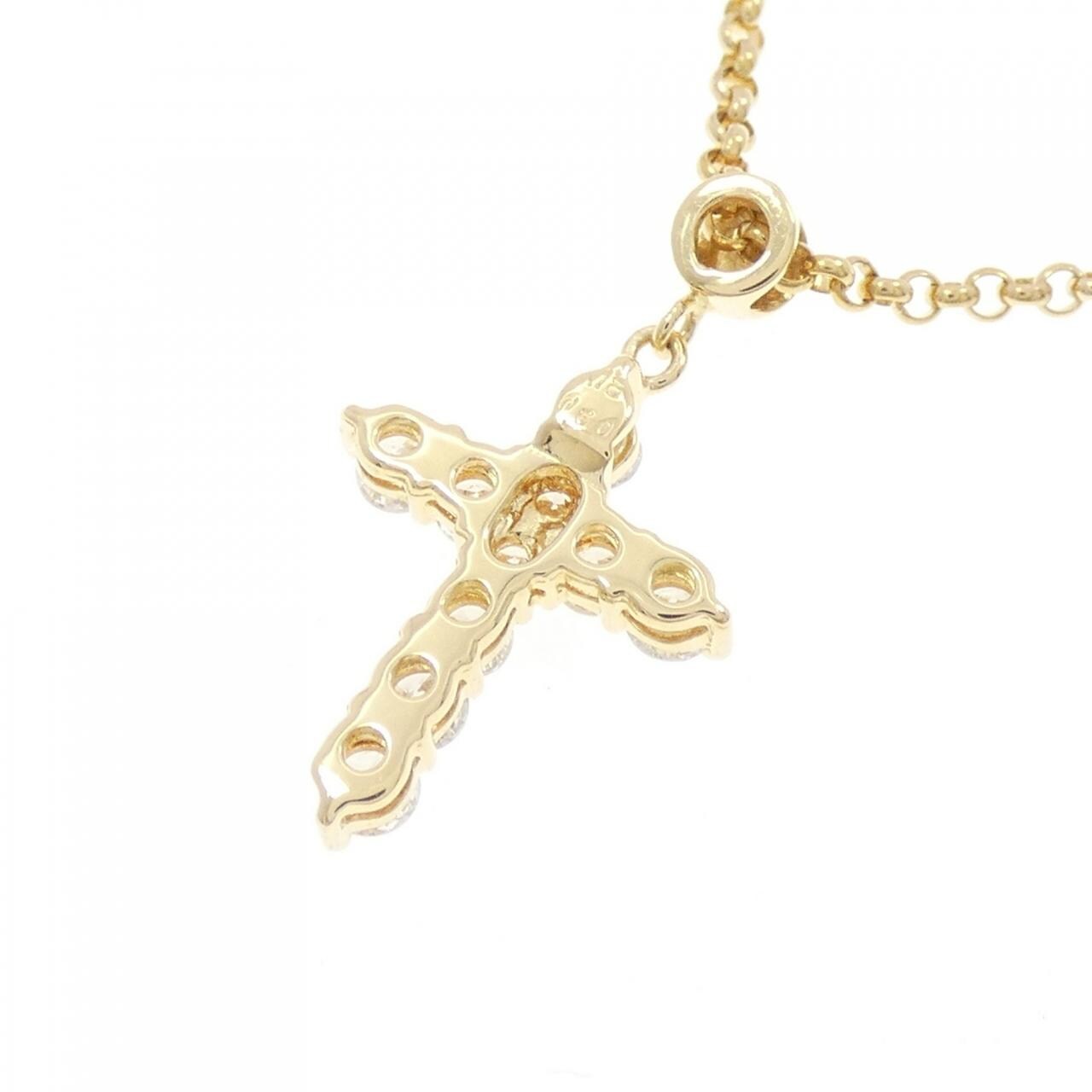 K18YG クロス ダイヤモンド ネックレス 0.50CT