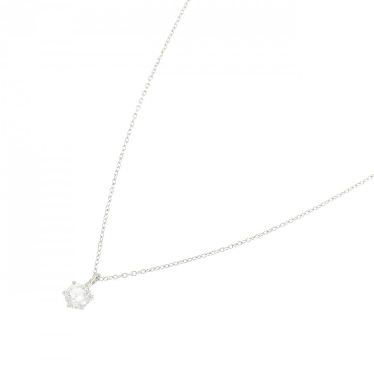 K18WG ソリティア ダイヤモンド ネックレス 0.33CT