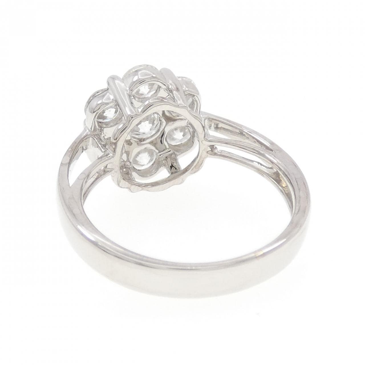 K18WG フラワー ダイヤモンド リング 2.00CT