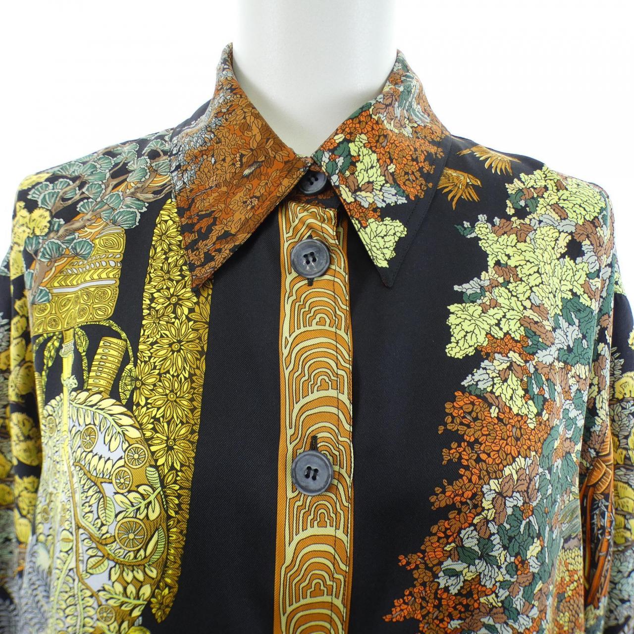 【ヴィンテージ】エルメス HERMES LES LEGENDES DE L'ARBRE ツイルレーヌ. シャツ