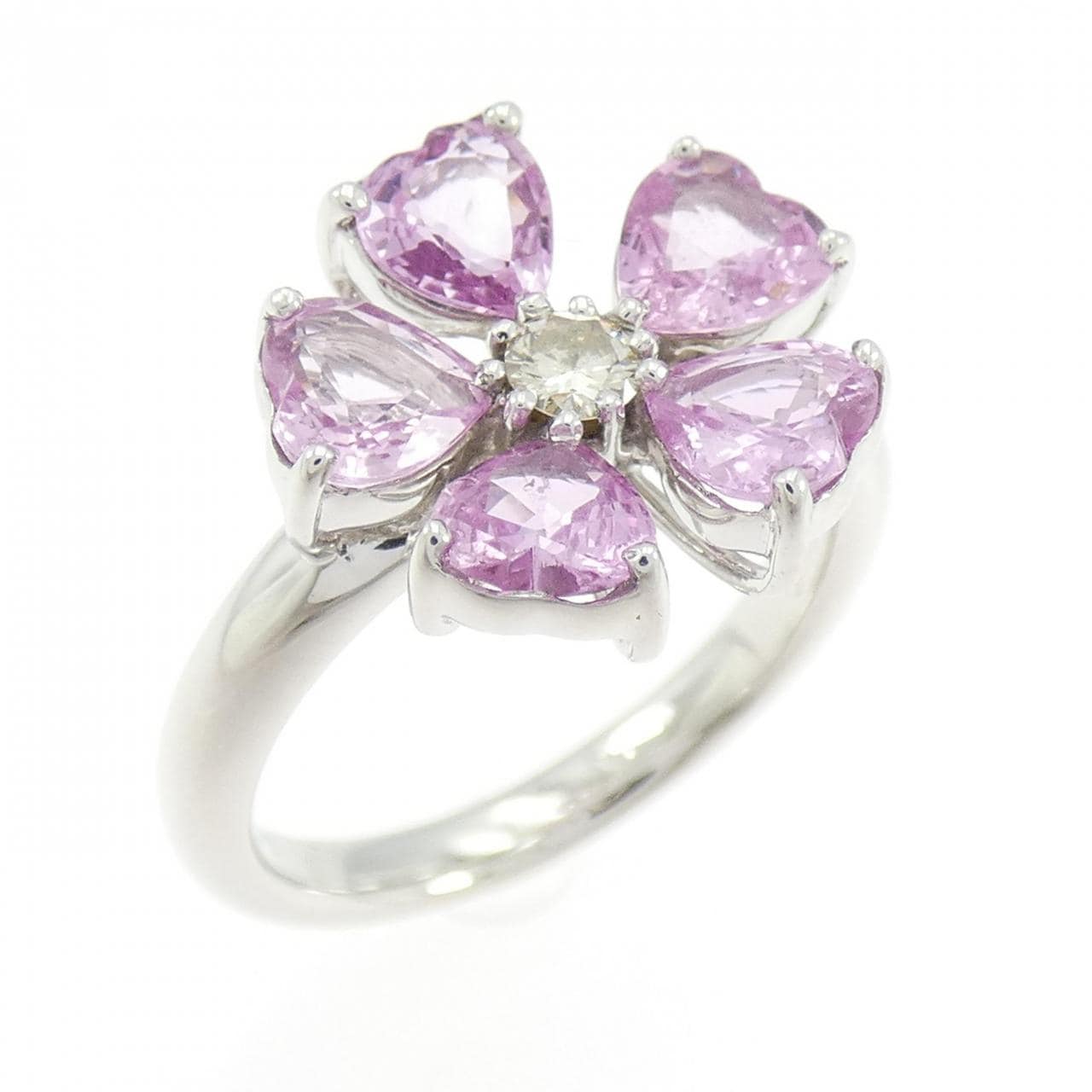 K18WG花卉蓝宝石戒指2.30CT