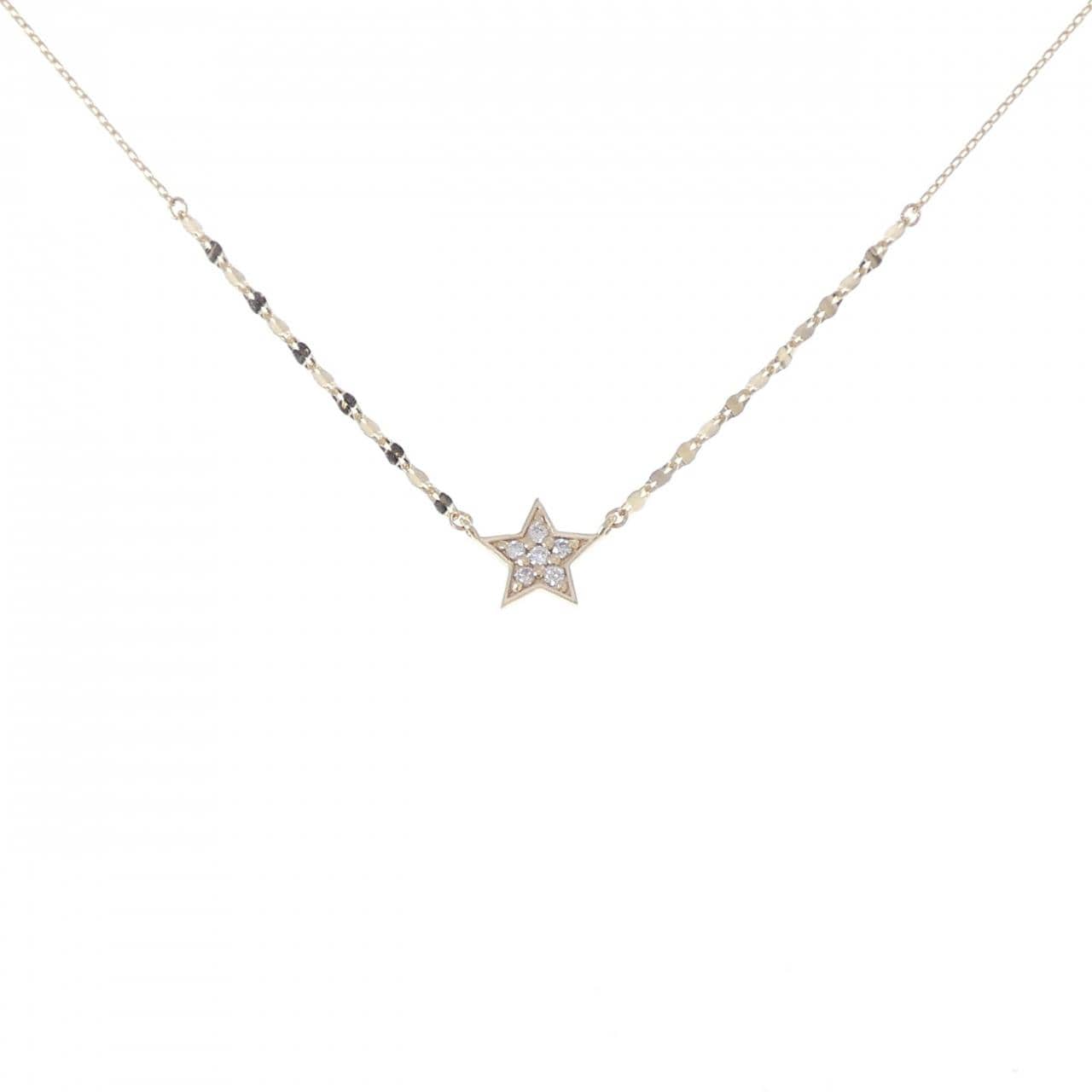 K10YG スター ダイヤモンド ネックレス 0.04CT