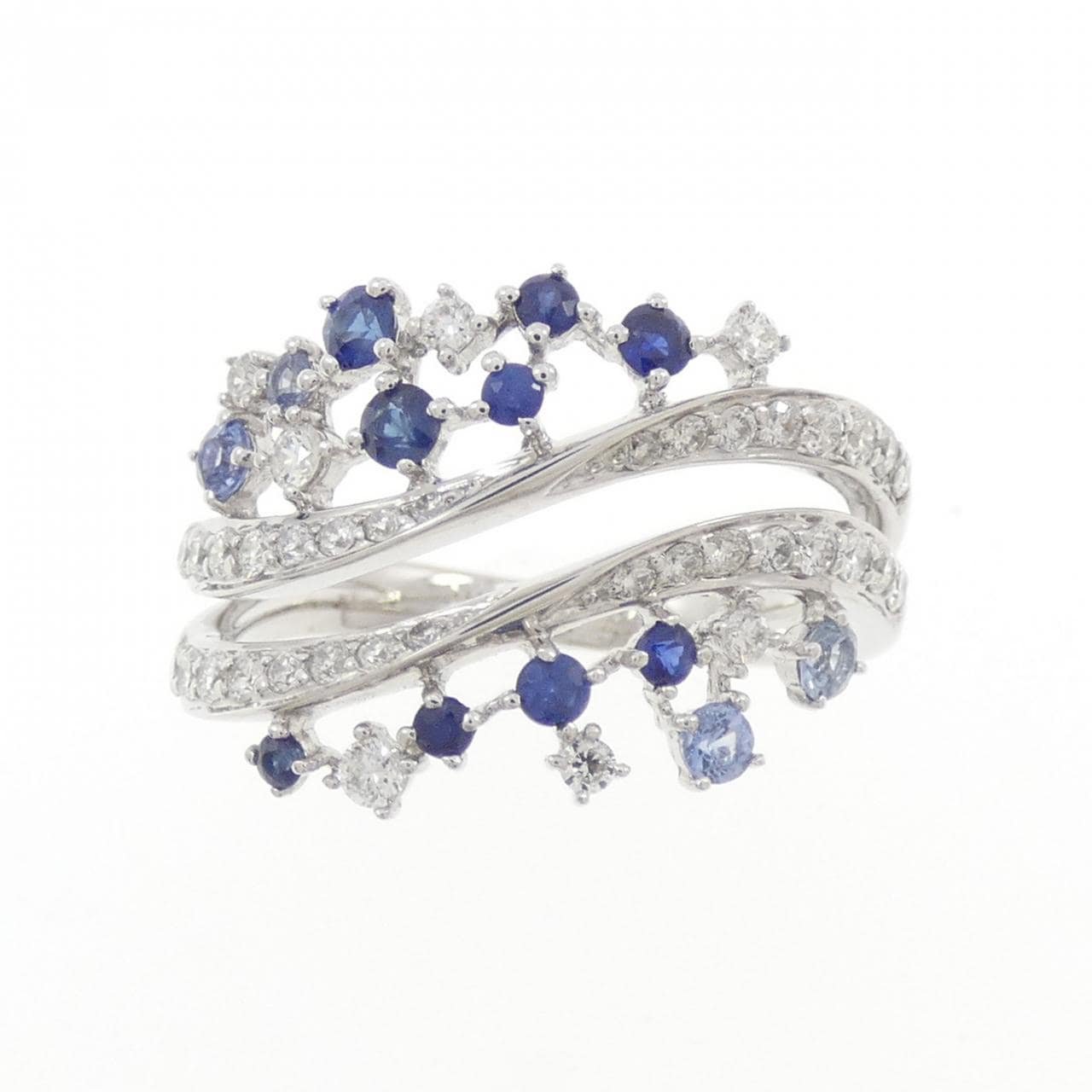 K18WG サファイヤ リング 0.37CT