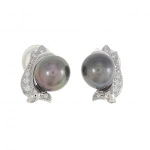 MIKIMOTO Black Pearl Earrings 10.7mm