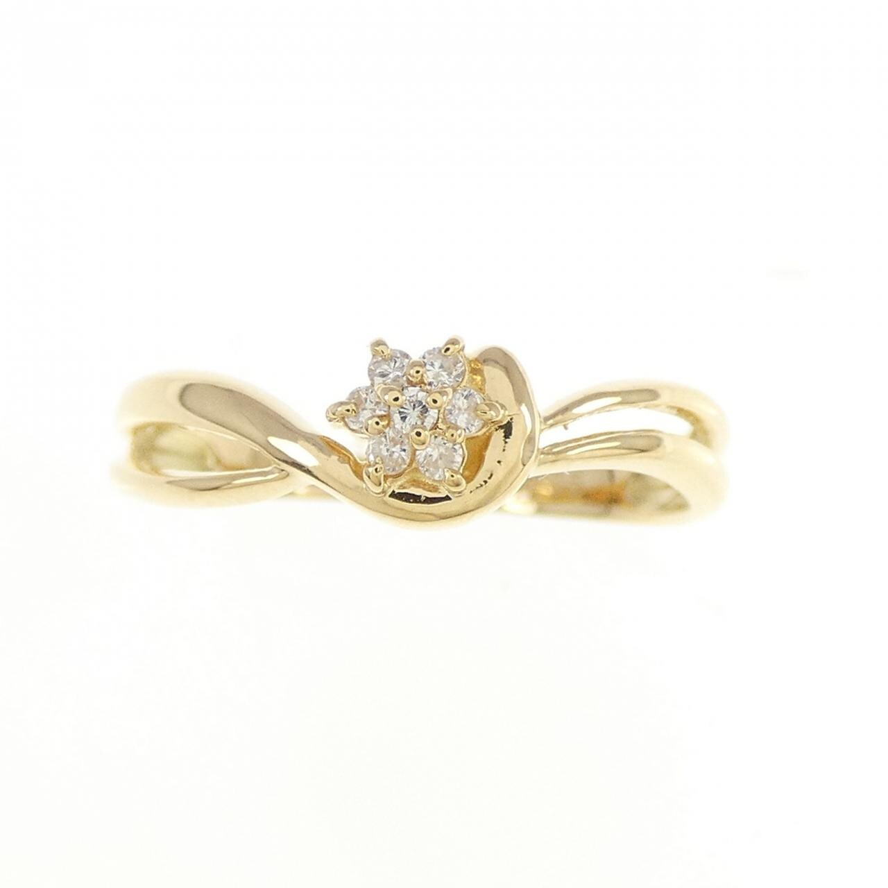 K18YG フラワー ダイヤモンド リング 0.05CT