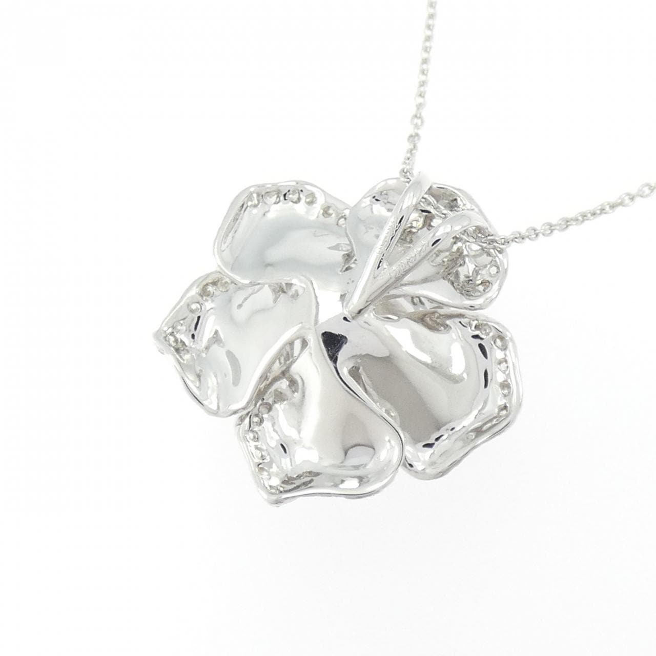 K18WG ローズ ダイヤモンド ネックレス 0.50CT