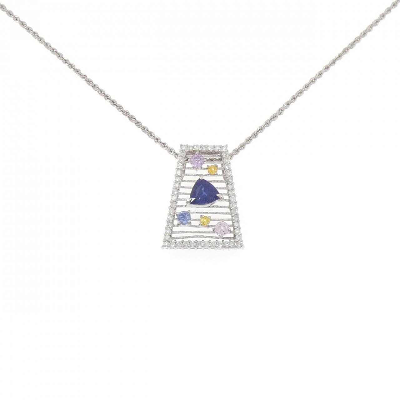 K18WG サファイヤ ネックレス 1.65CT
