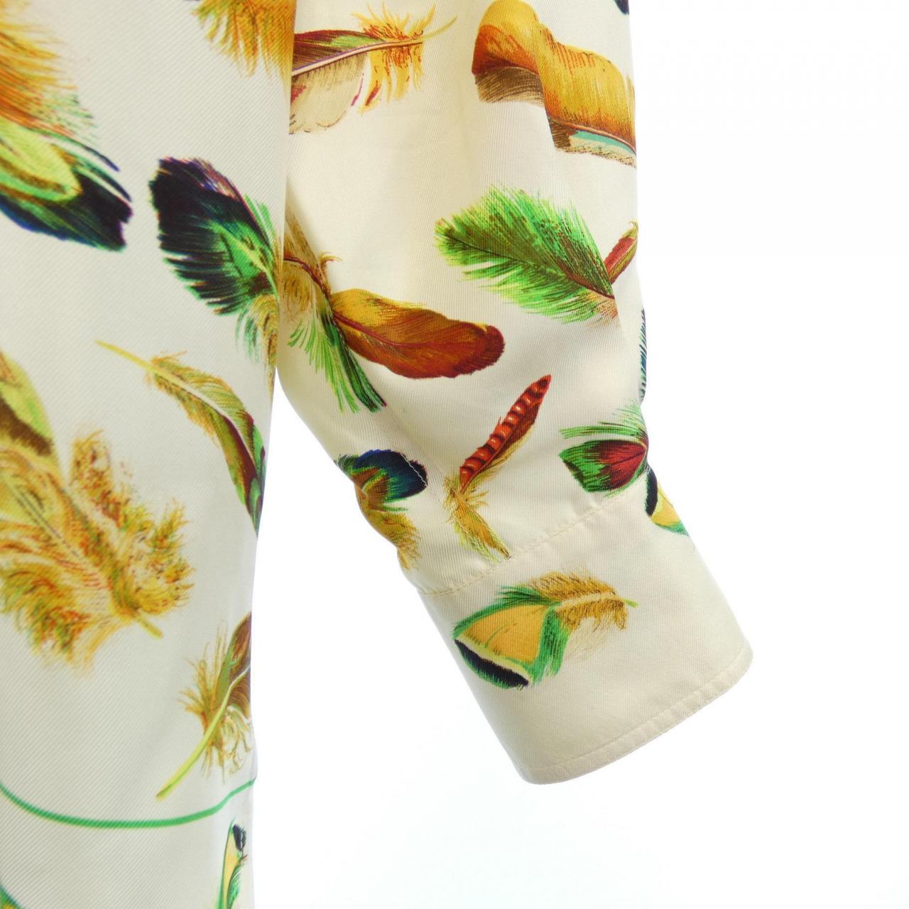 【ヴィンテージ】エルメス HERMES PLUMES ツイルレーヌ. シャツ