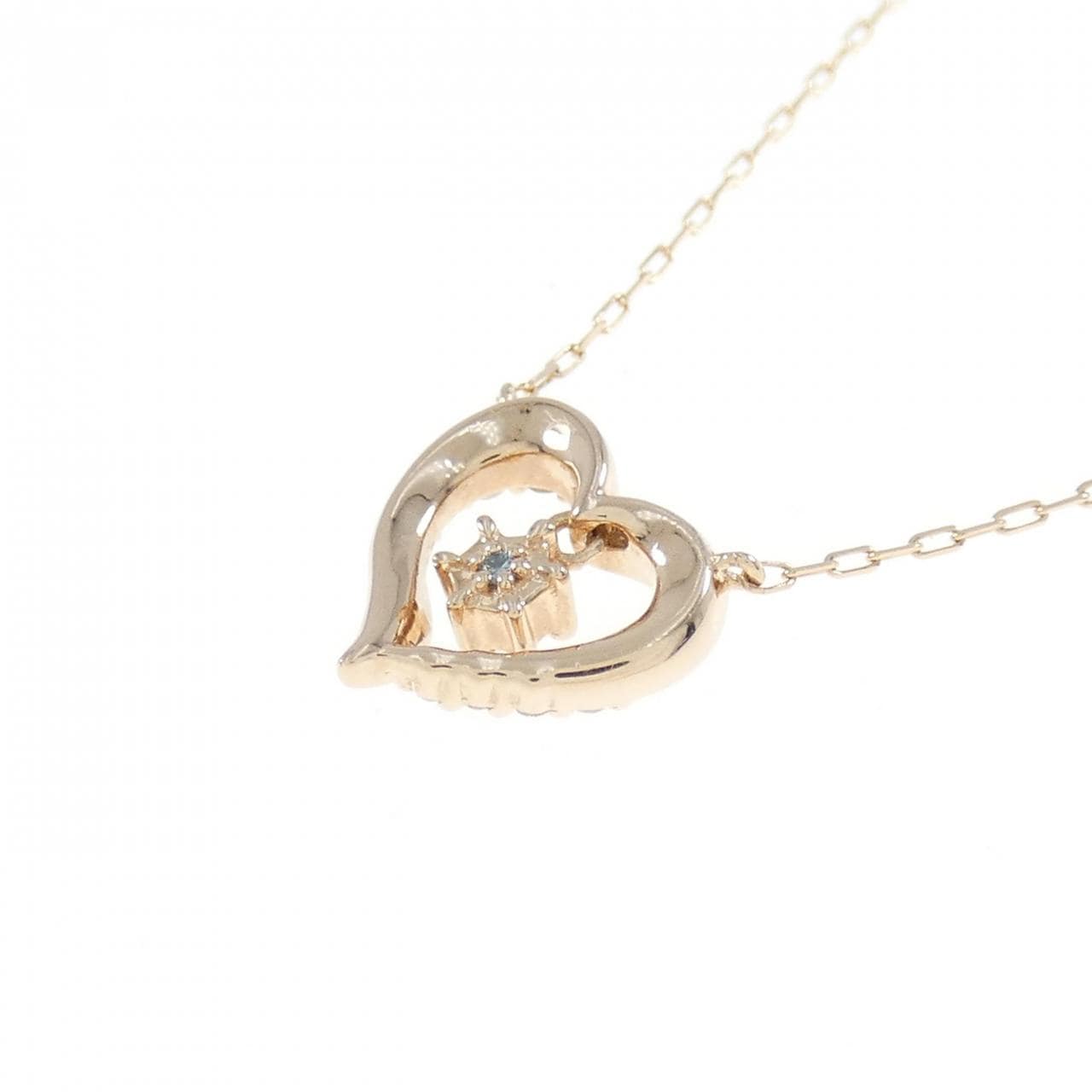 4゜C heart white Topaz necklace