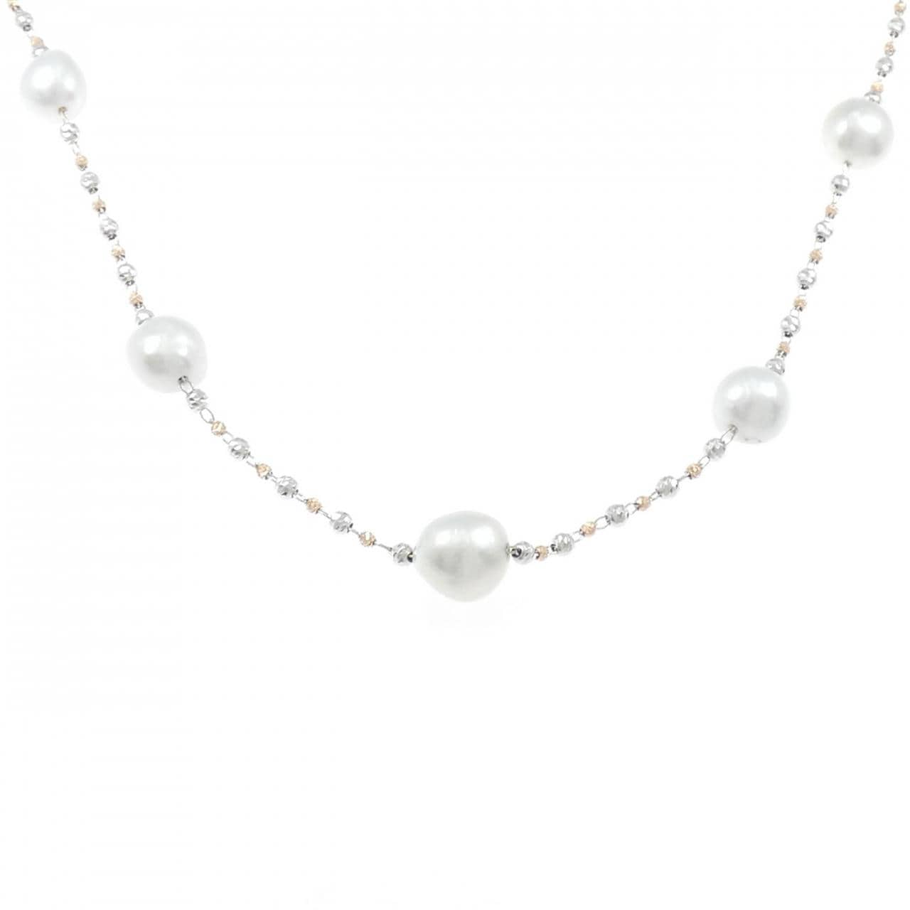 K18PG/K18WG 白蝶パール ネックレス