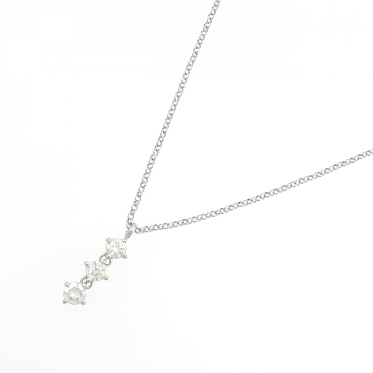 PT900/PT850 スリーストーン ダイヤモンド ネックレス 0.523CT