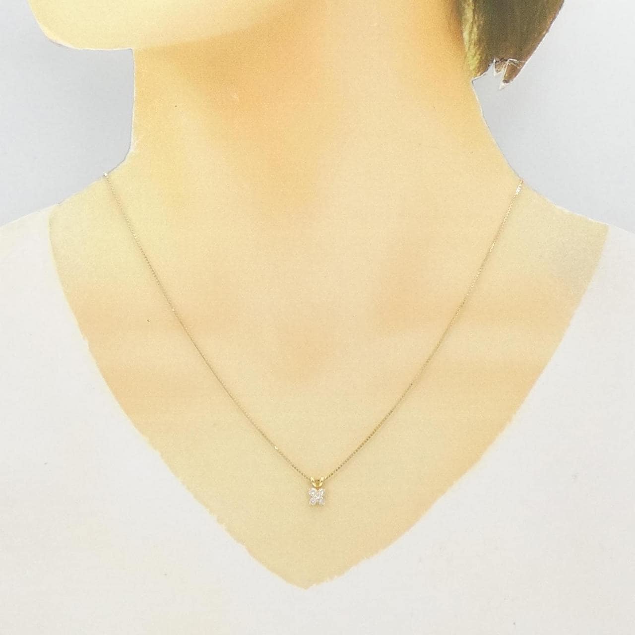 K18YG flower Diamond necklace 0.20CT