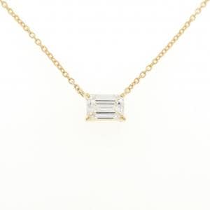 【リメイク】K18YG ダイヤモンド ネックレス 0.406CT F VS2 エメラルドカット