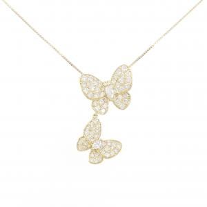 K18YG バタフライ ダイヤモンド ネックレス 1.35CT