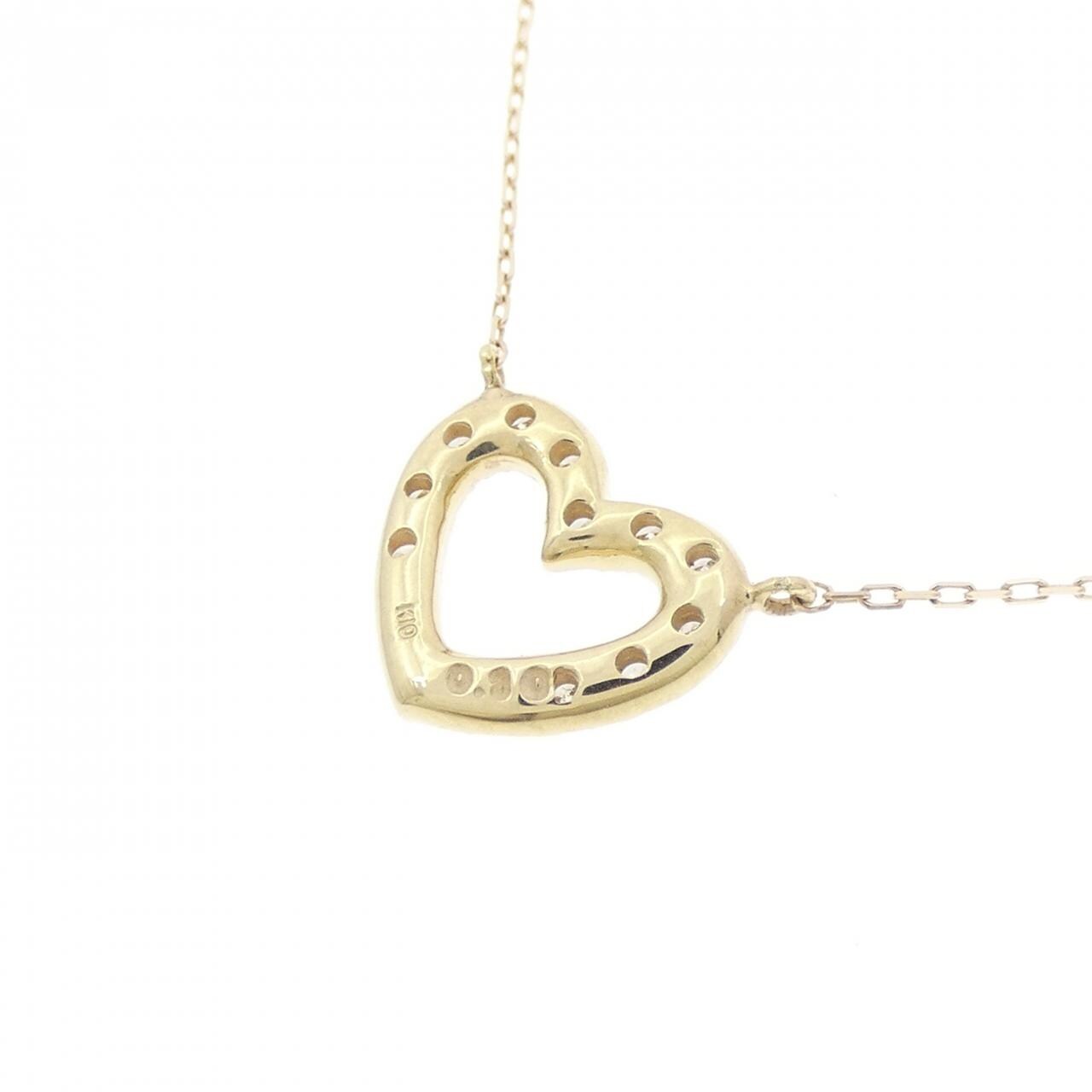 【新品】K10YG ハート ダイヤモンド ネックレス 0.10CT