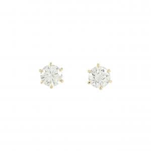 【リメイク】K18YG/ST ダイヤモンド ピアス 0.407CT 0.410CT F SI1 VG