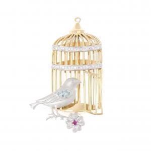 水野薫子 ルビー ブローチ 0.05CT