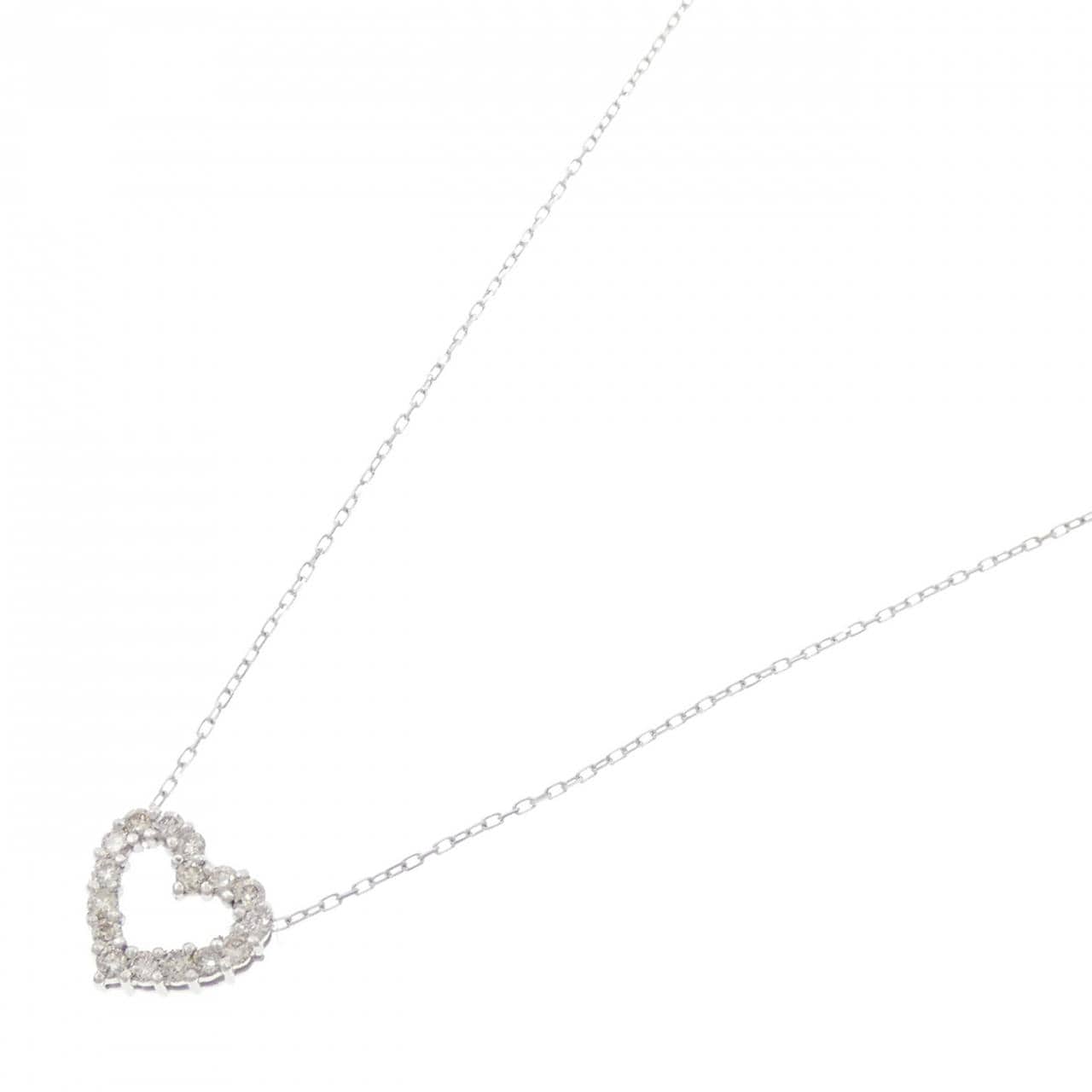 K10WG ハート ダイヤモンド ネックレス 0.30CT