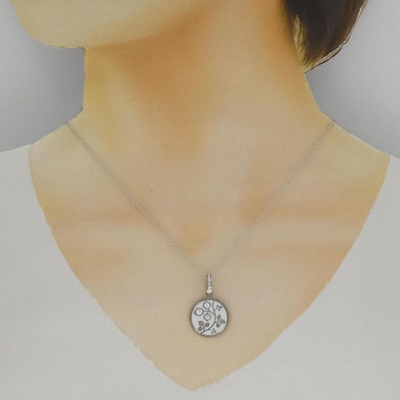 K18WG エナメル ネックレス