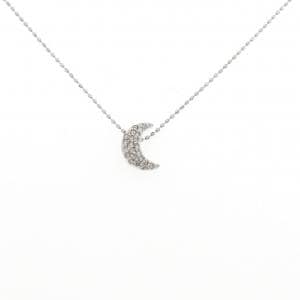 K10WG ムーン ダイヤモンド ネックレス 0.12CT