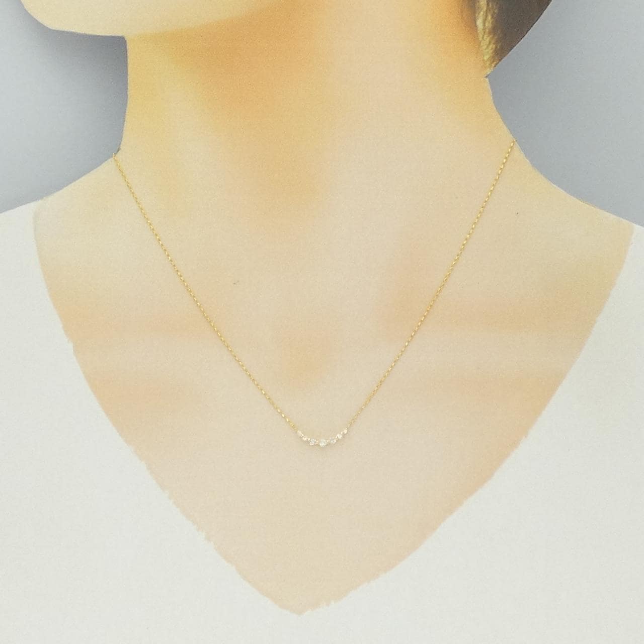 K18YG ダイヤモンド ネックレス 0.12CT