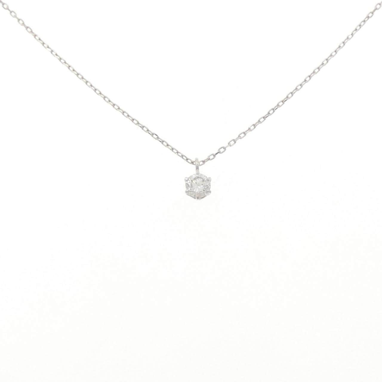 K18WG ソリティア ダイヤモンド ネックレス 0.10CT
