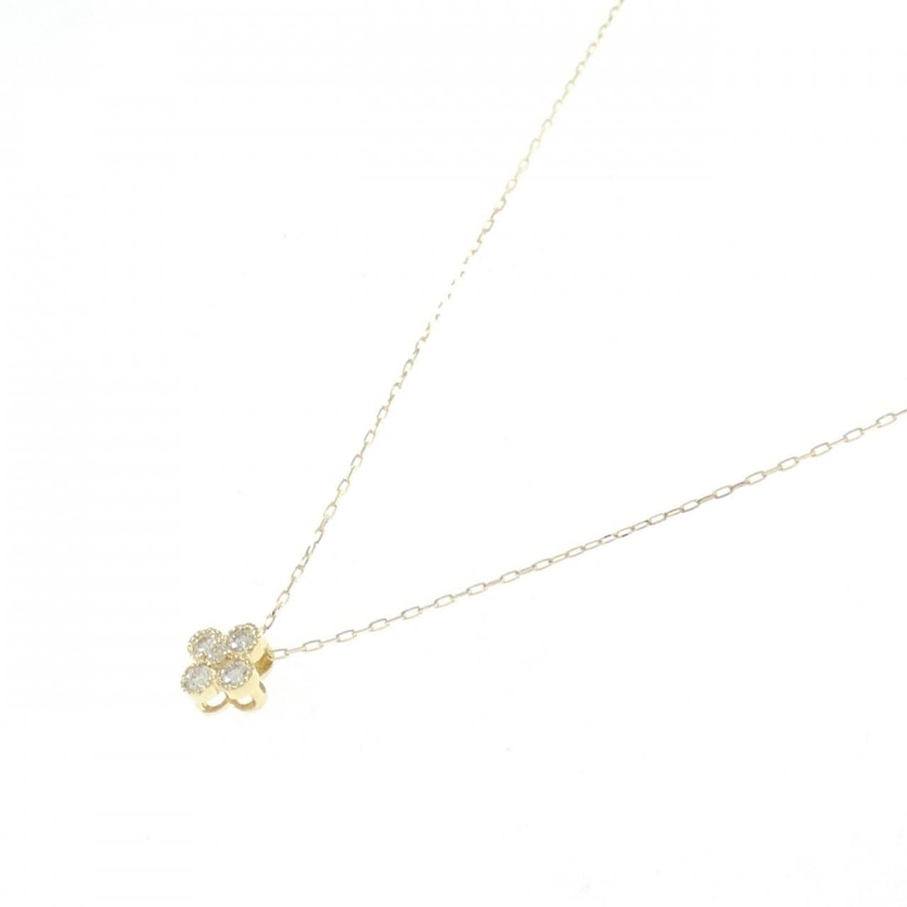 [BRAND NEW] K18YG Flower Diamond Necklace 0.10CT