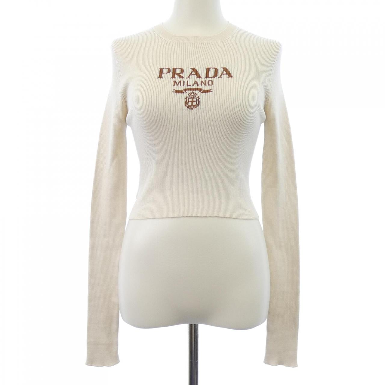 プラダ PRADA ロゴ入り シルク クロップドセーター P24S1G S222 11MY トップス