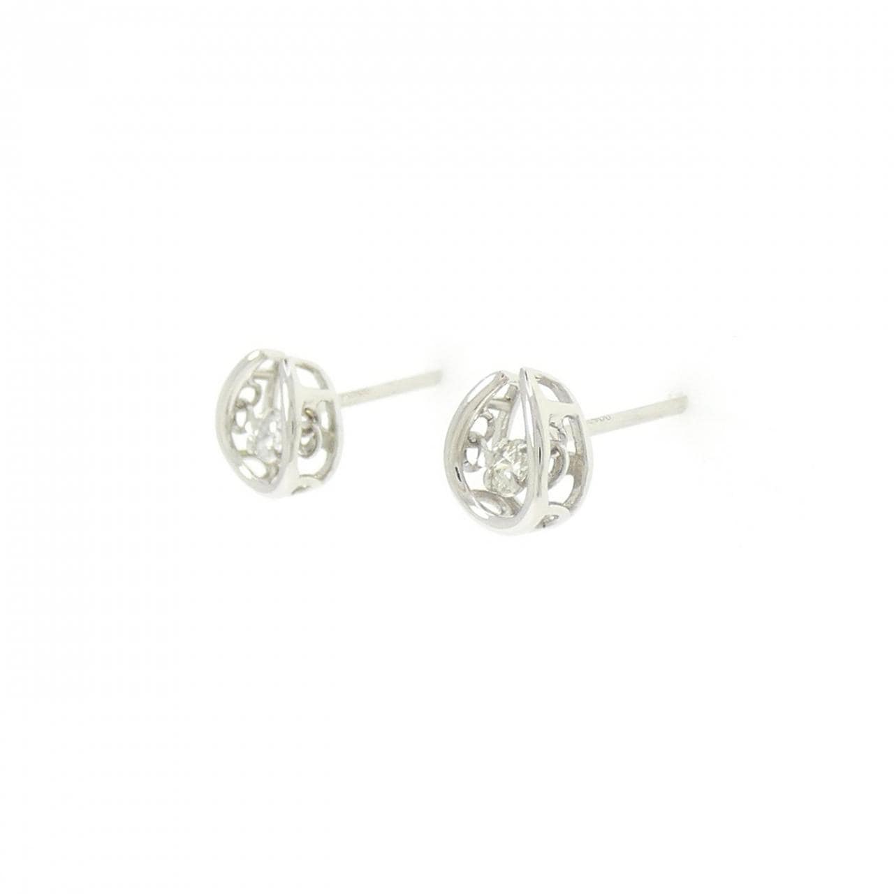 PT900 ダイヤモンド ピアス 0.08CT