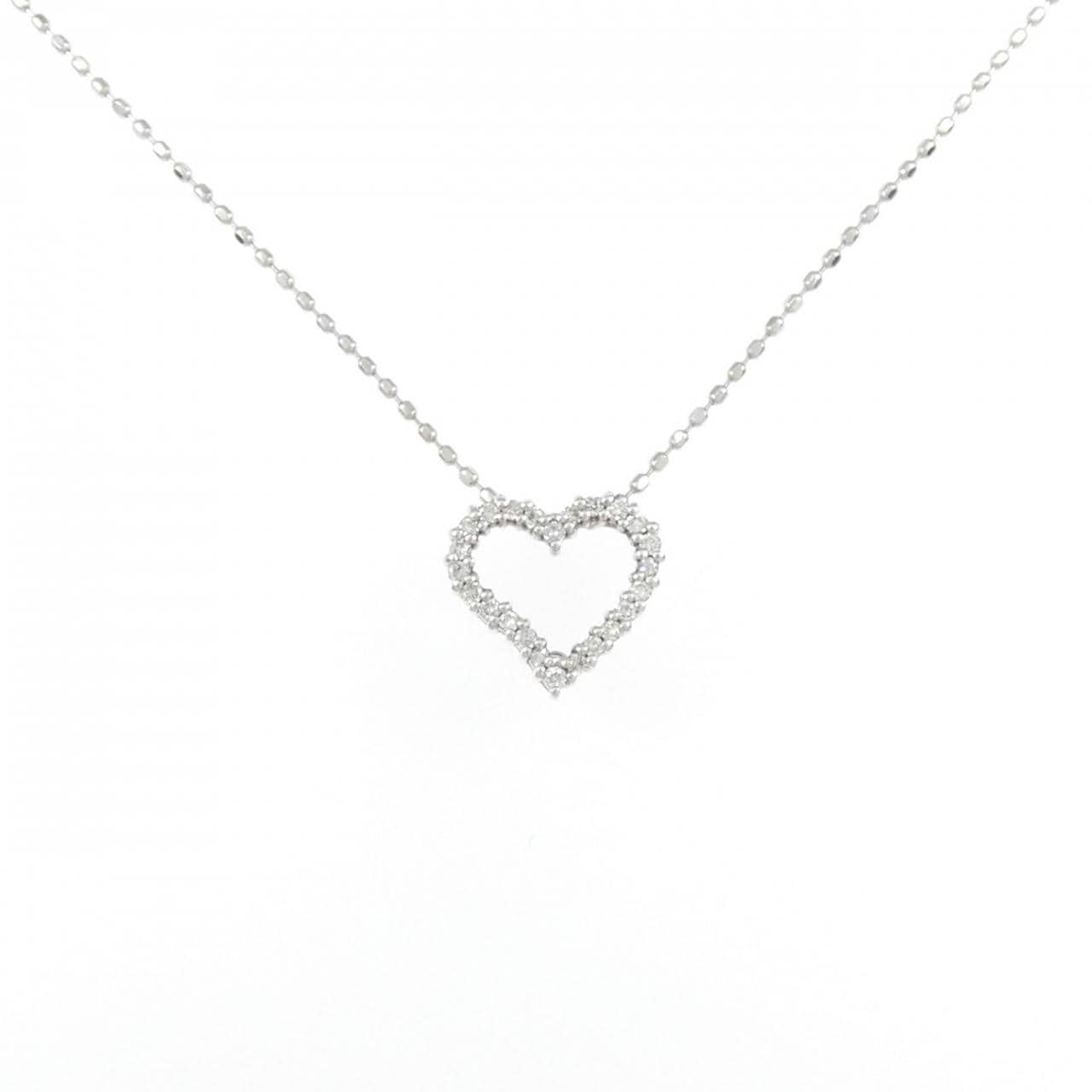 K10WG ハート ダイヤモンド ネックレス 0.10CT
