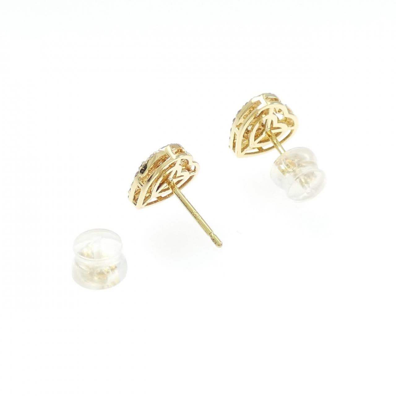 K18YG ハート ダイヤモンド ピアス 0.60CT