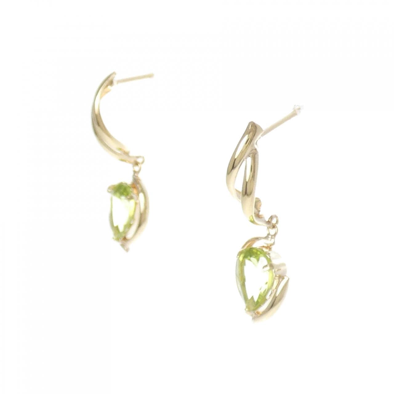 K10YG ペリドット ピアス