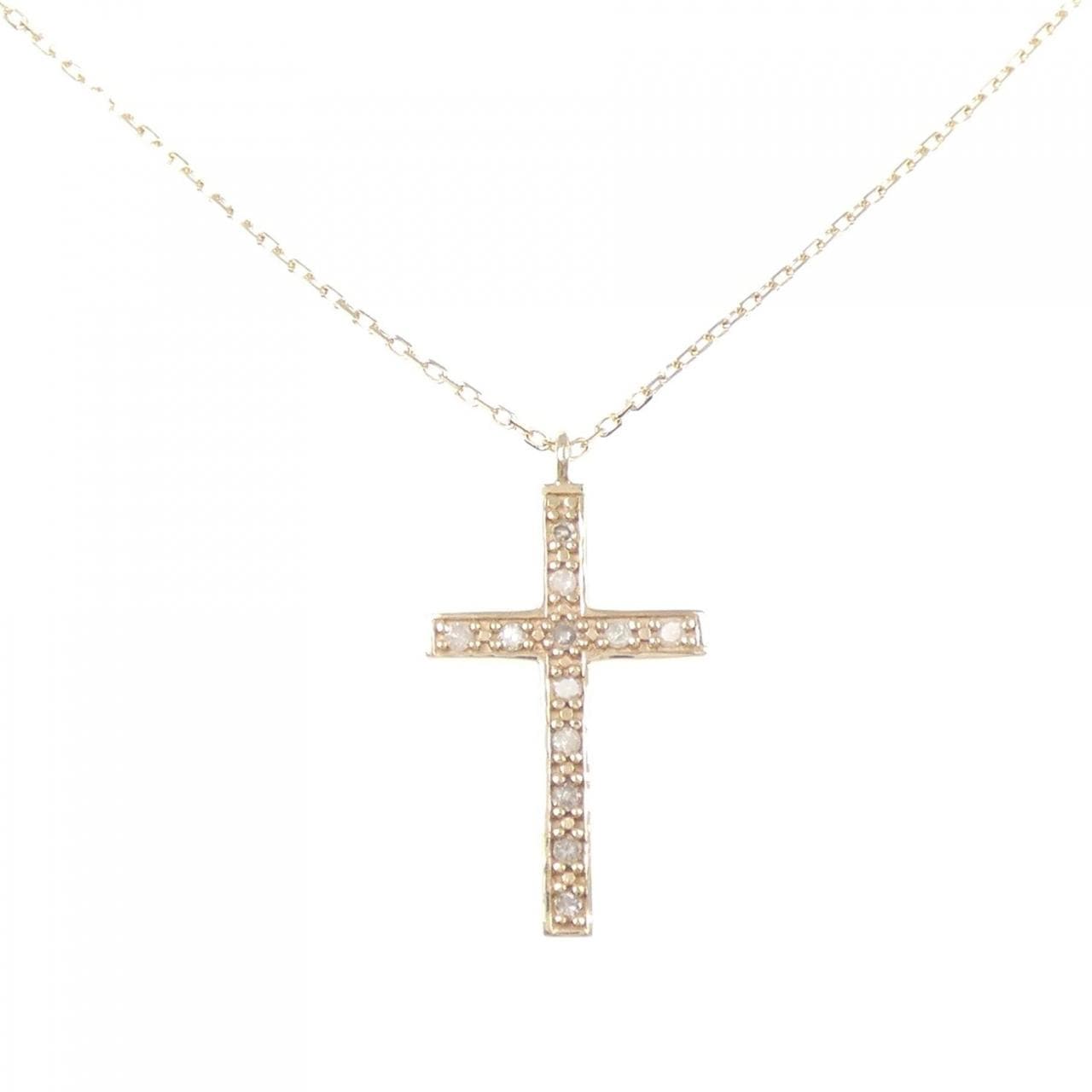 アガット クロス ダイヤモンド ネックレス