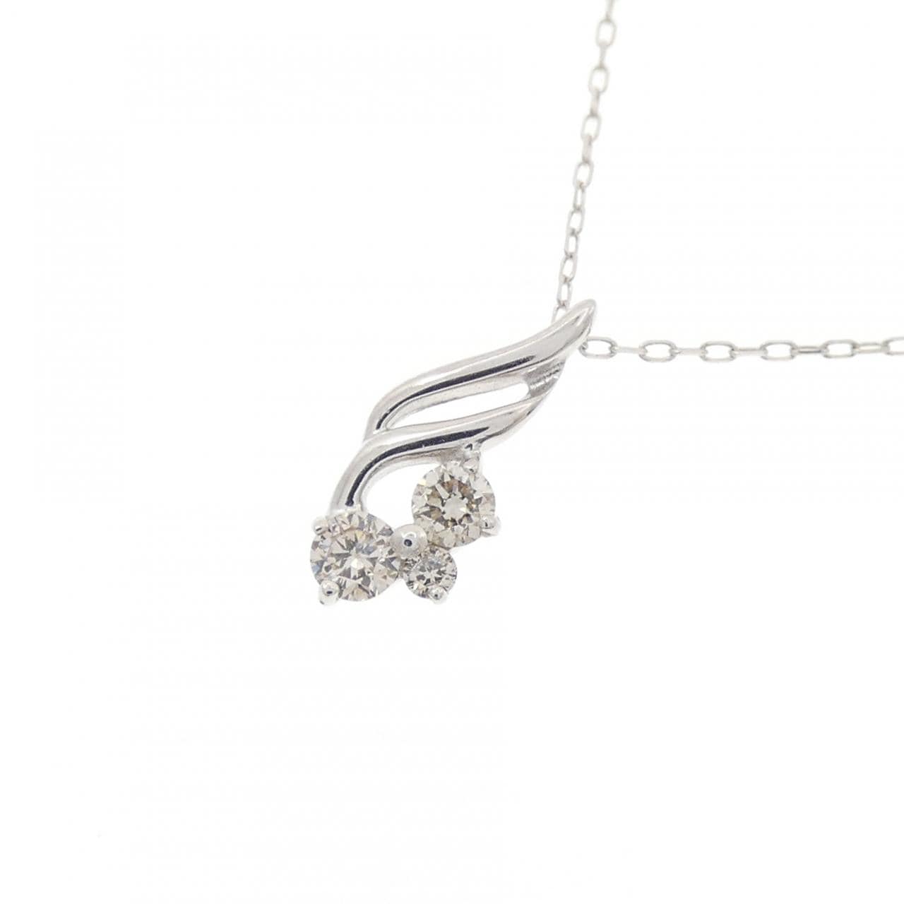 K18WG ダイヤモンド ネックレス 0.10CT