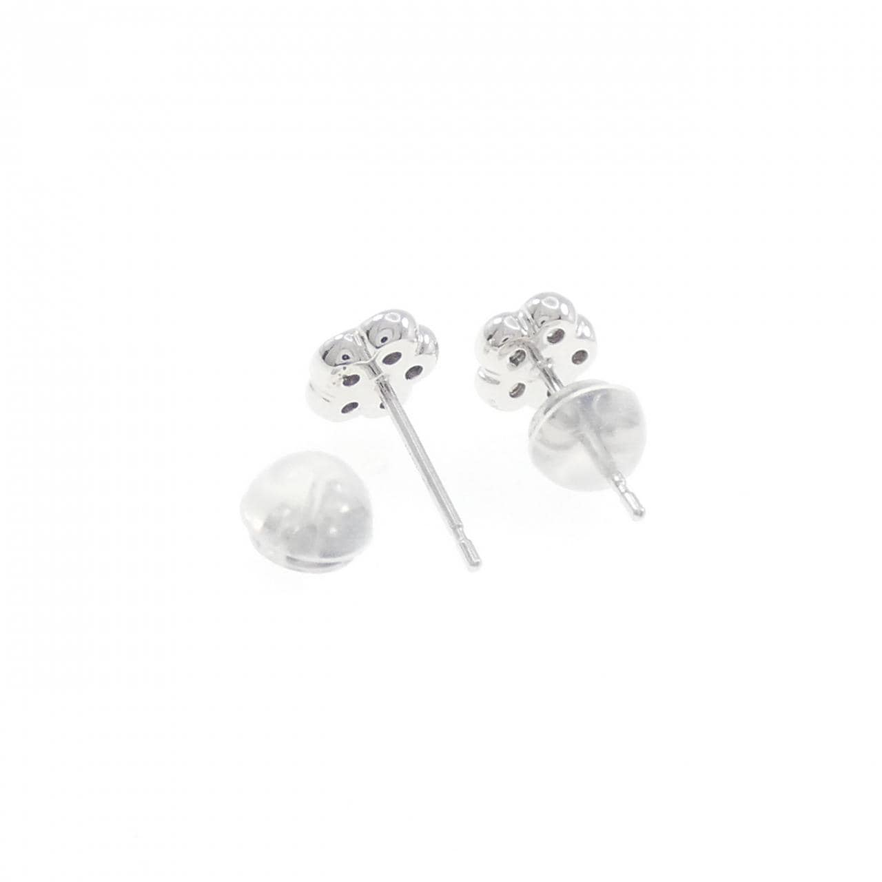 K18WG フラワー ダイヤモンド ピアス 0.32CT