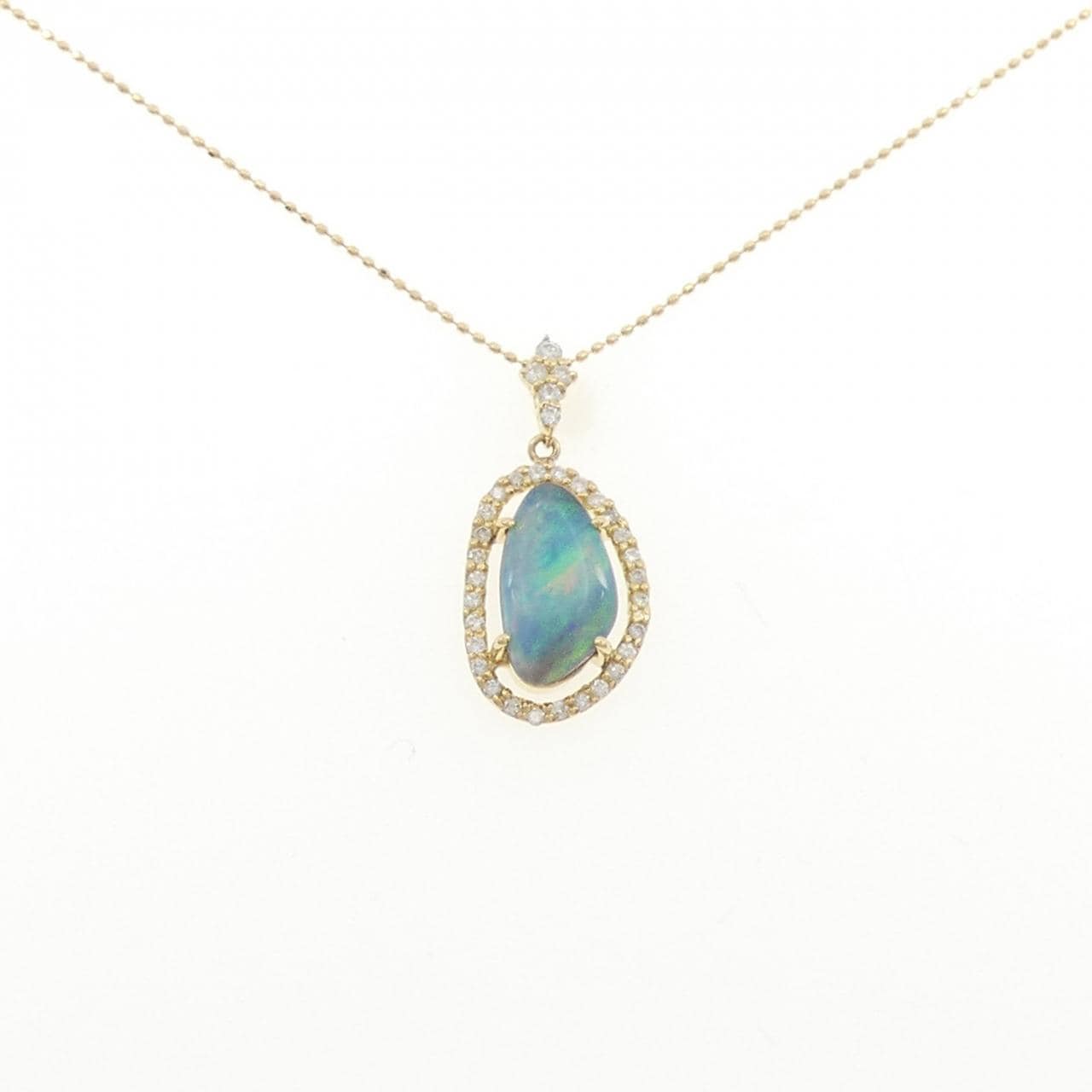 K18YG ブラックオパール ネックレス 1.75CT