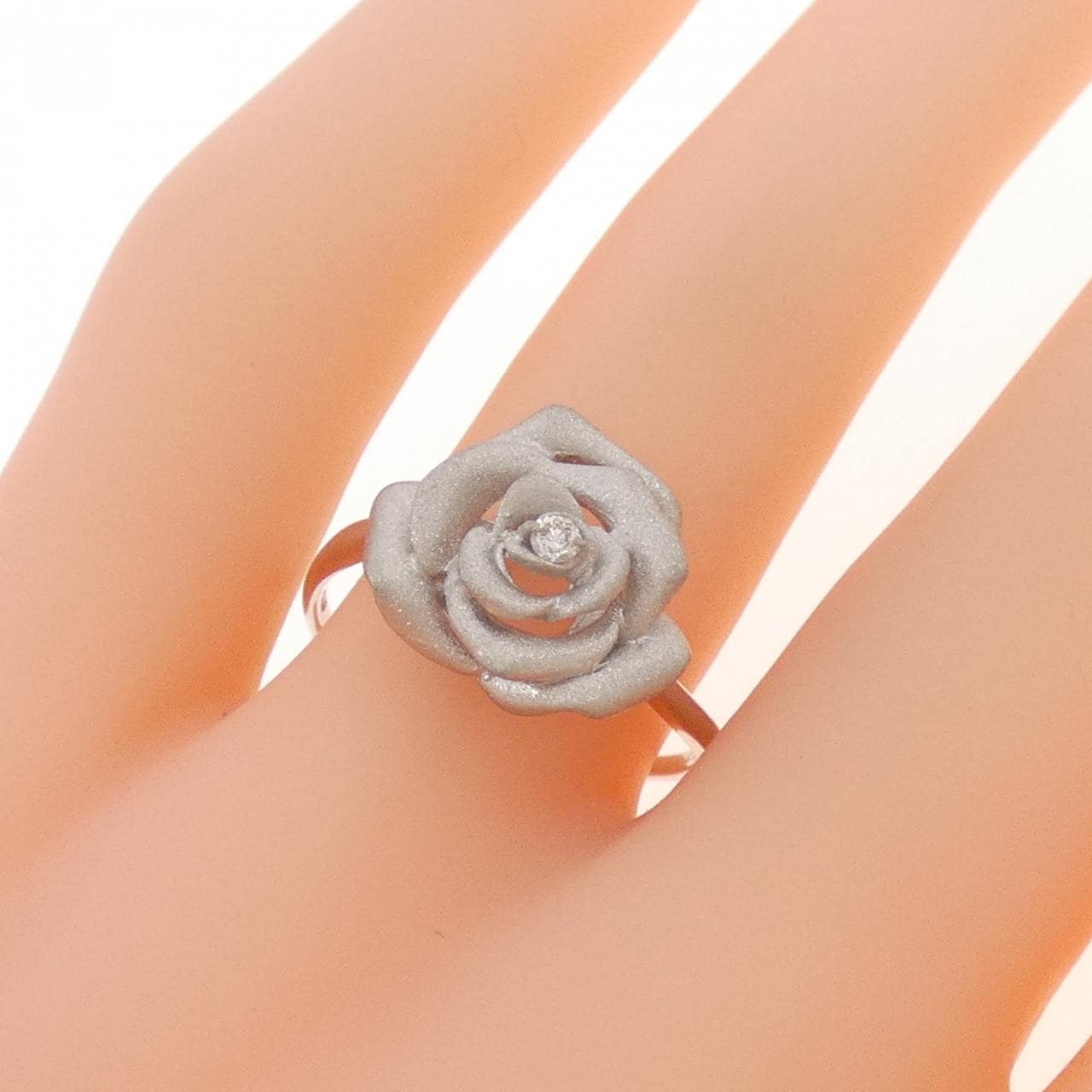 PT950 ローズ ダイヤモンド リング 0.03CT
