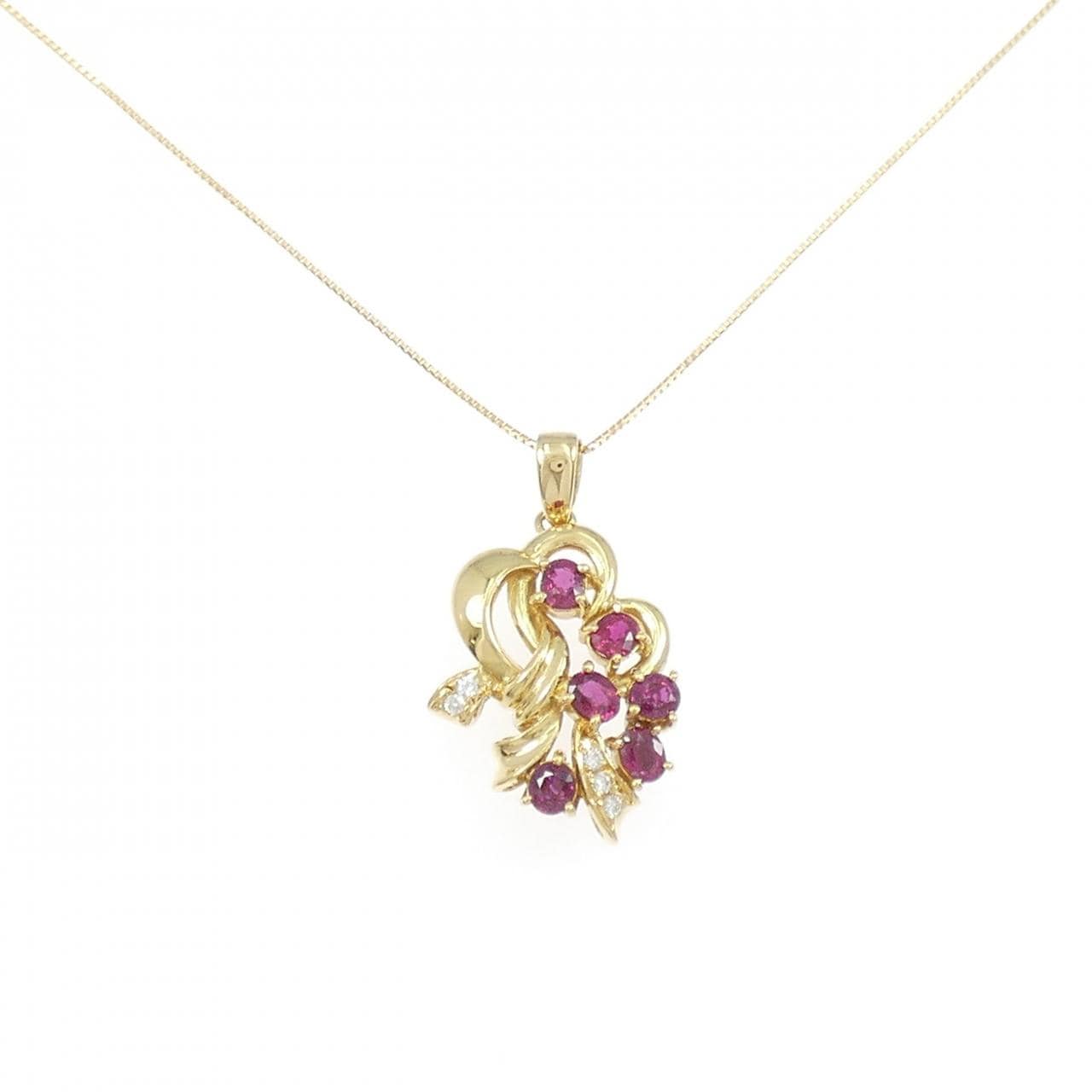 K18YG ルビー ネックレス 1.17CT
