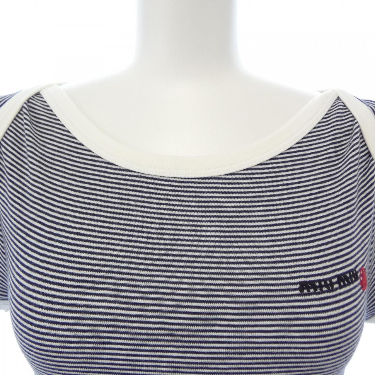 ミュウミュウ MIU MIU PETIT BATEAU リブジャージーTシャツ MJN563 SOOO 161J Tシャツ