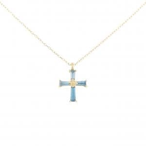 K18YG クロス ダイヤモンド ネックレス 0.23CT