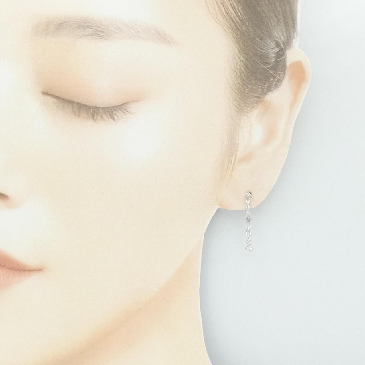 K14WG ダイヤモンド ピアス 0.22CT