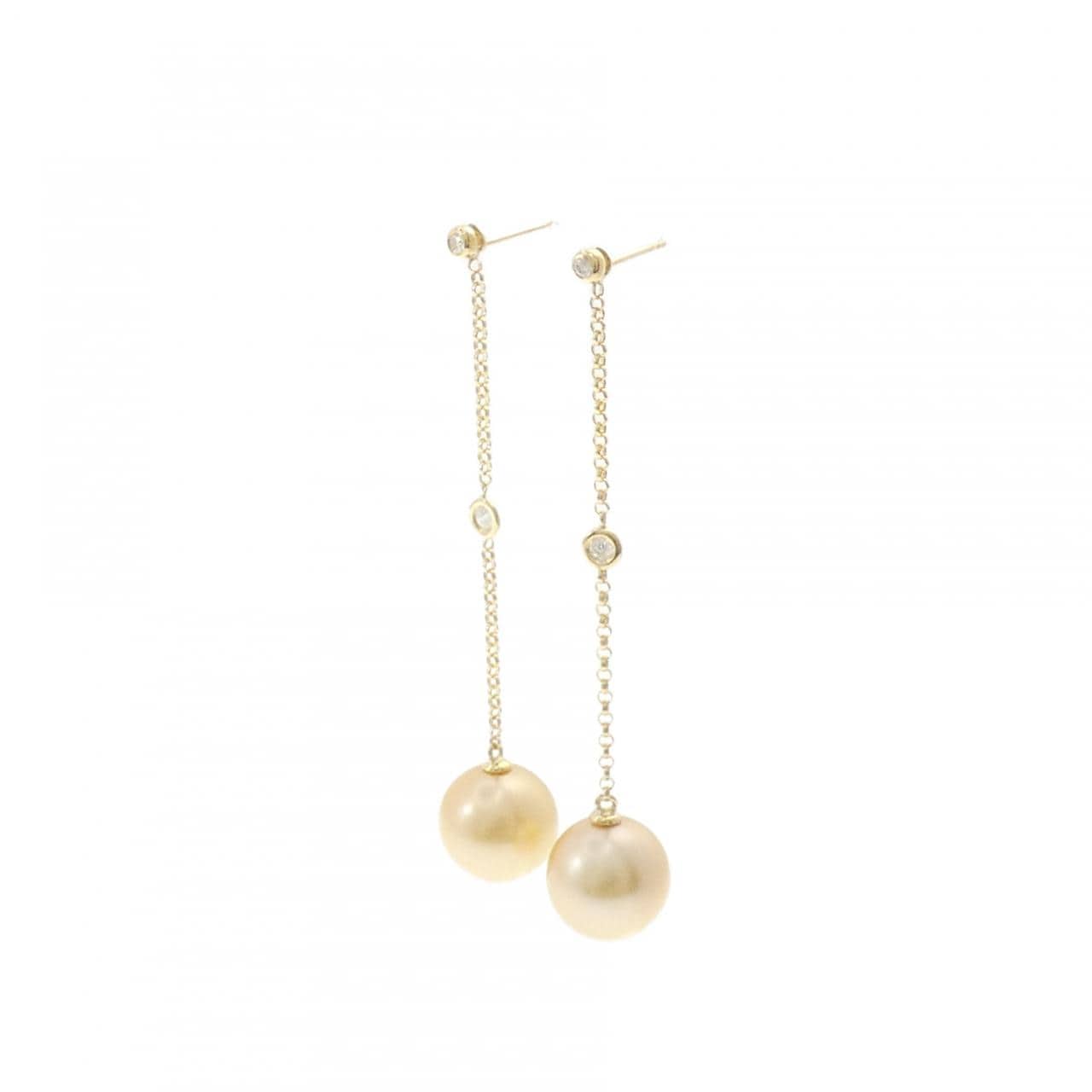 K18YG 白蝶パール ピアス 12mm