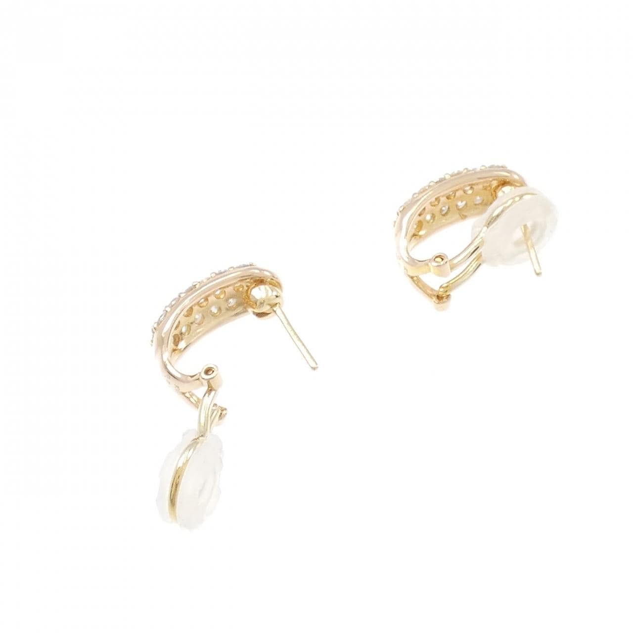 K18PG/K18YG 密鑲鑽石耳環/耳夹0.76CT