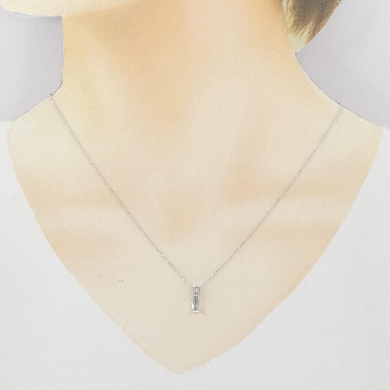 K18WG アクアマリン ネックレス 0.36CT